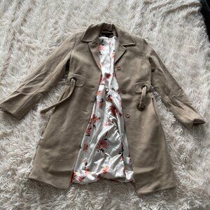 ✨ Via Spiga Cashmere Wool Blend Belted Trench Coat Caramello - 6